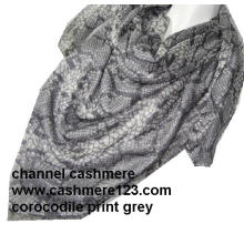 Cashmere Silk Corocodile Square Grey (Ty0906)